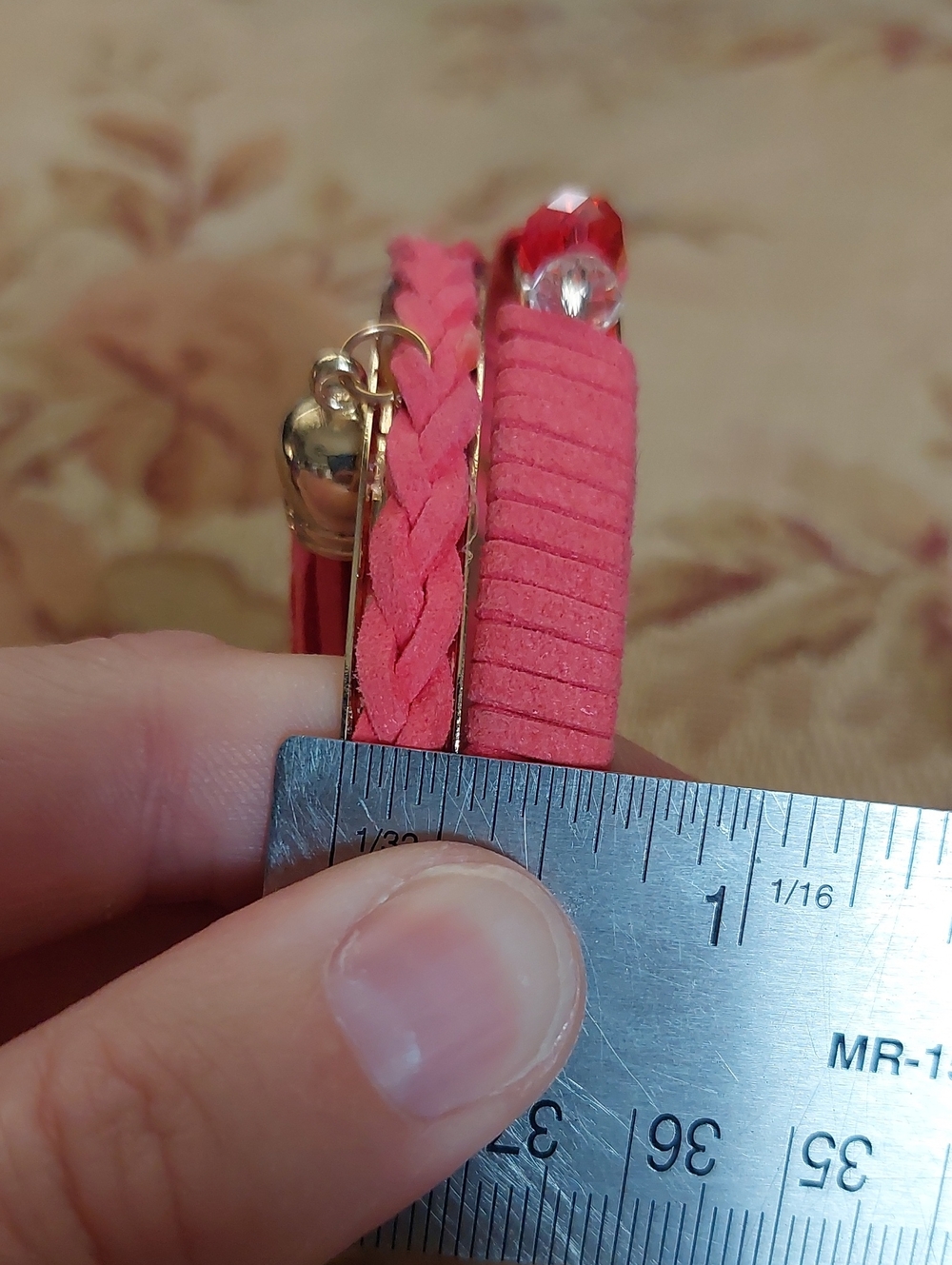 Pink & Gold Suede Bangles - Picture 5 of 5